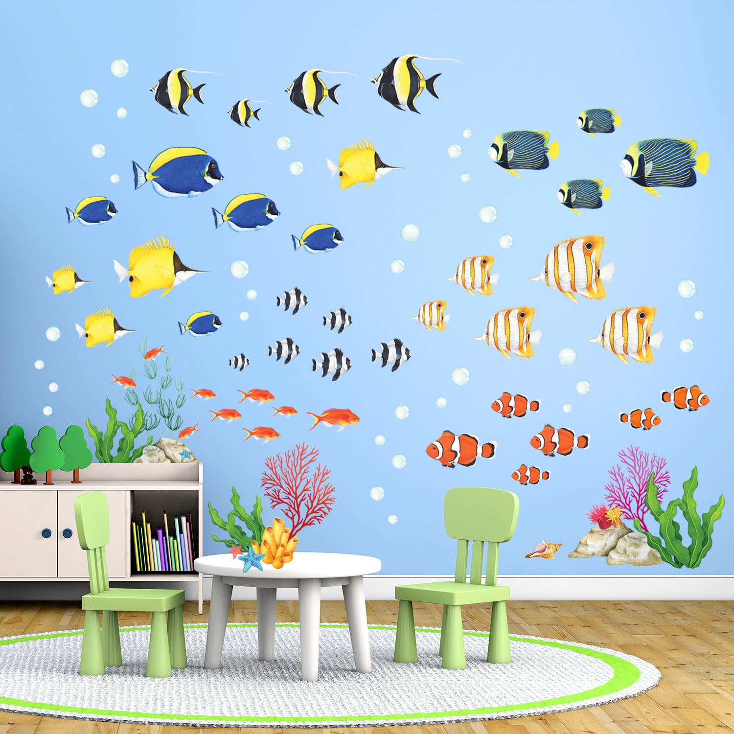 Watercolour Tropical Fish Wall Stickers – DECOWALL