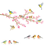 Cherry Blossom & Garden Birds Wall Stickers