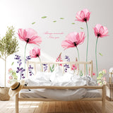 X-ray Pink Flowers Wall Stickers