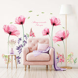 X-ray Pink Flowers Wall Stickers