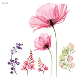 X-ray Pink Flowers Wall Stickers