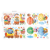 Animal Train & Hot Air Balloons Nursery Wall Stickers