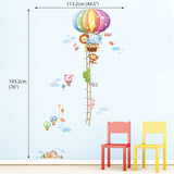 Animal Hot Air Balloons Height Chart Wall Stickers