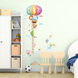 Animal Hot Air Balloons Height Chart Wall Stickers