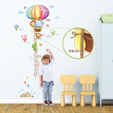 Animal Hot Air Balloons Height Chart Wall Stickers