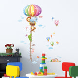 Animal Hot Air Balloons Height Chart Wall Stickers