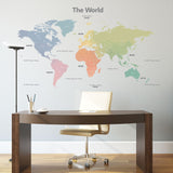 Modern Colour World Map Wall Stickers (XLarge)