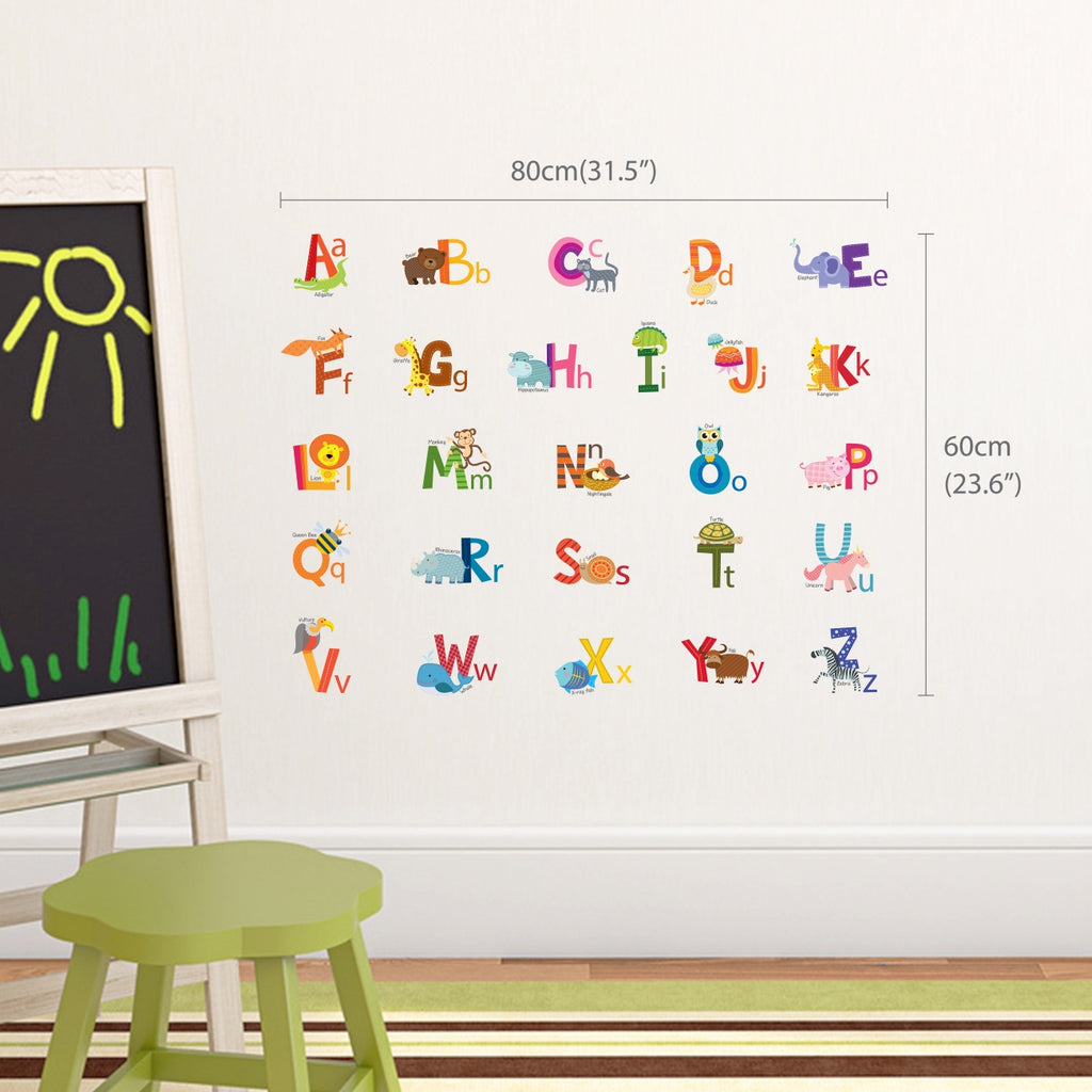 Animal Alphabet Wall Stickers (Small)