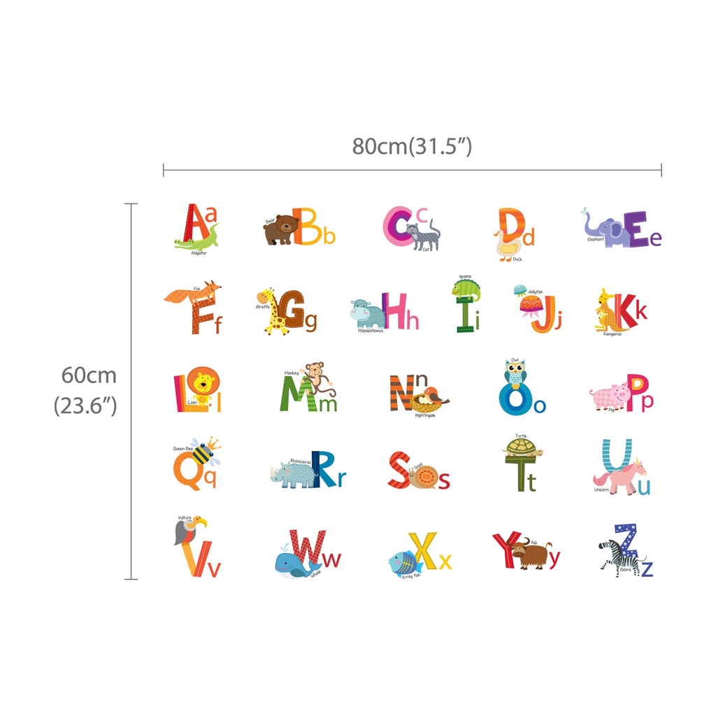 Animal Alphabet Wall Stickers (Small)