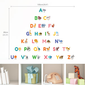Colourful Animal Alphabet Wall Stickers (Small)