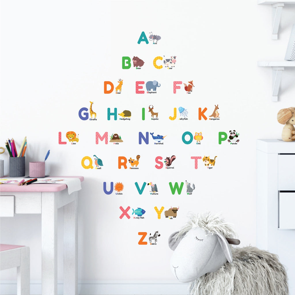Colourful Animal Alphabet Wall Stickers (Small)