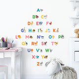 Colourful Animal Alphabet Wall Stickers (Small)