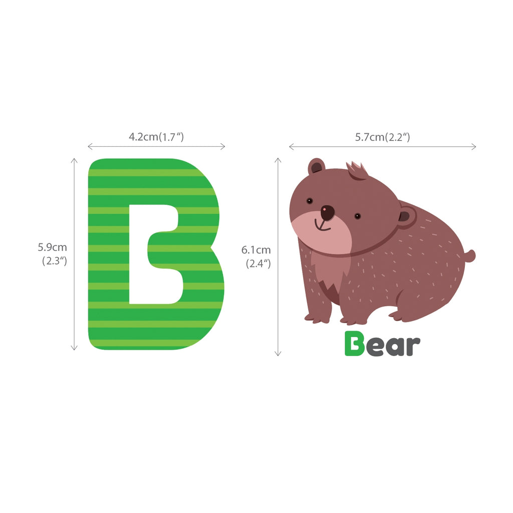 Colourful Animal Alphabet Wall Stickers (Small)