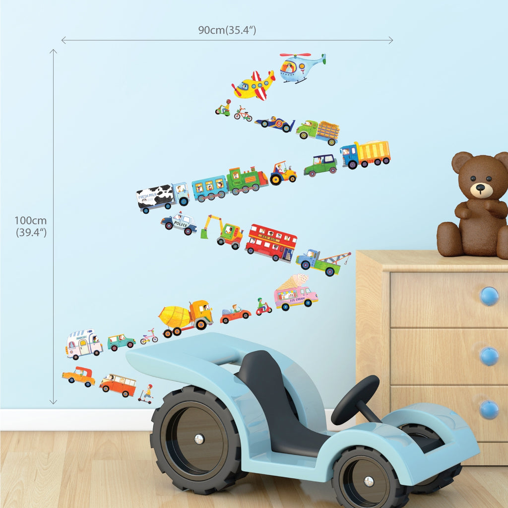 The Transports Nursery Kids Wall Stickers For Boys (Small)