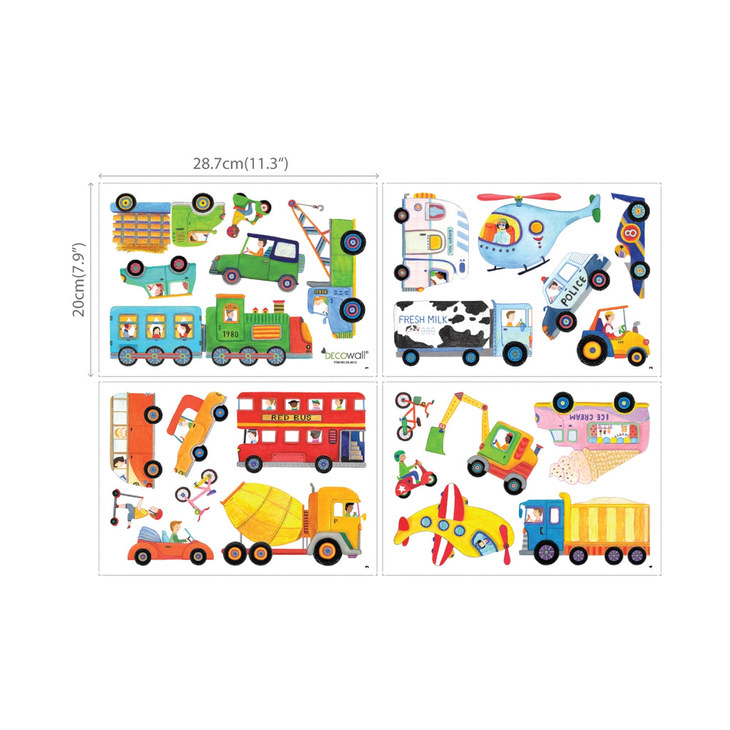The Transports Nursery Kids Wall Stickers For Boys (Small)