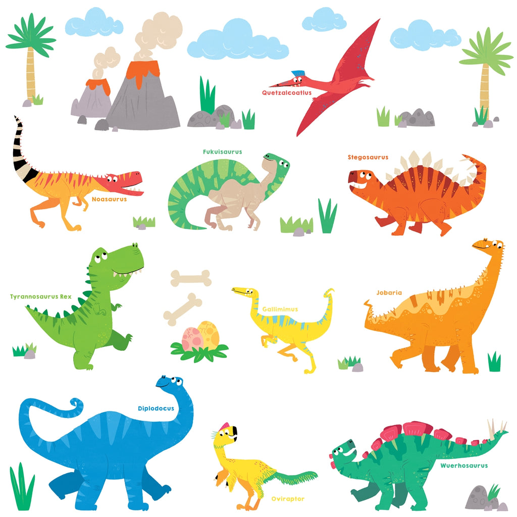 Colourful Dinosaur Wall Stickers B (Small)