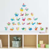 A-Z Dinosaur Alphabet Wall Stickers (Small) - DECOWALL