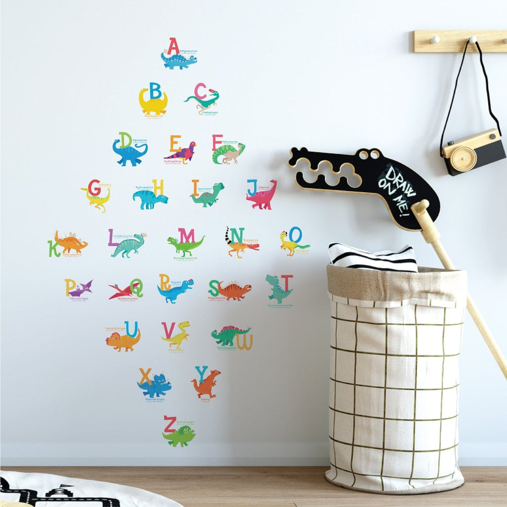 A-Z Dinosaur Alphabet Wall Stickers (Small) - DECOWALL