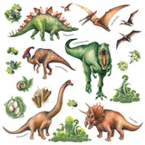 Watercolour Dinosaur Wall Stickers