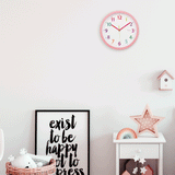 Silent Modern Pastel Matt Wall Clock 25cm-Baby Pink