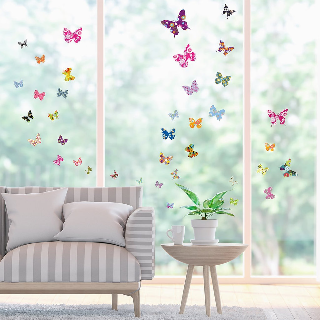 38 Colourful Butterflies Nursery Wall Stickers - DECOWALL