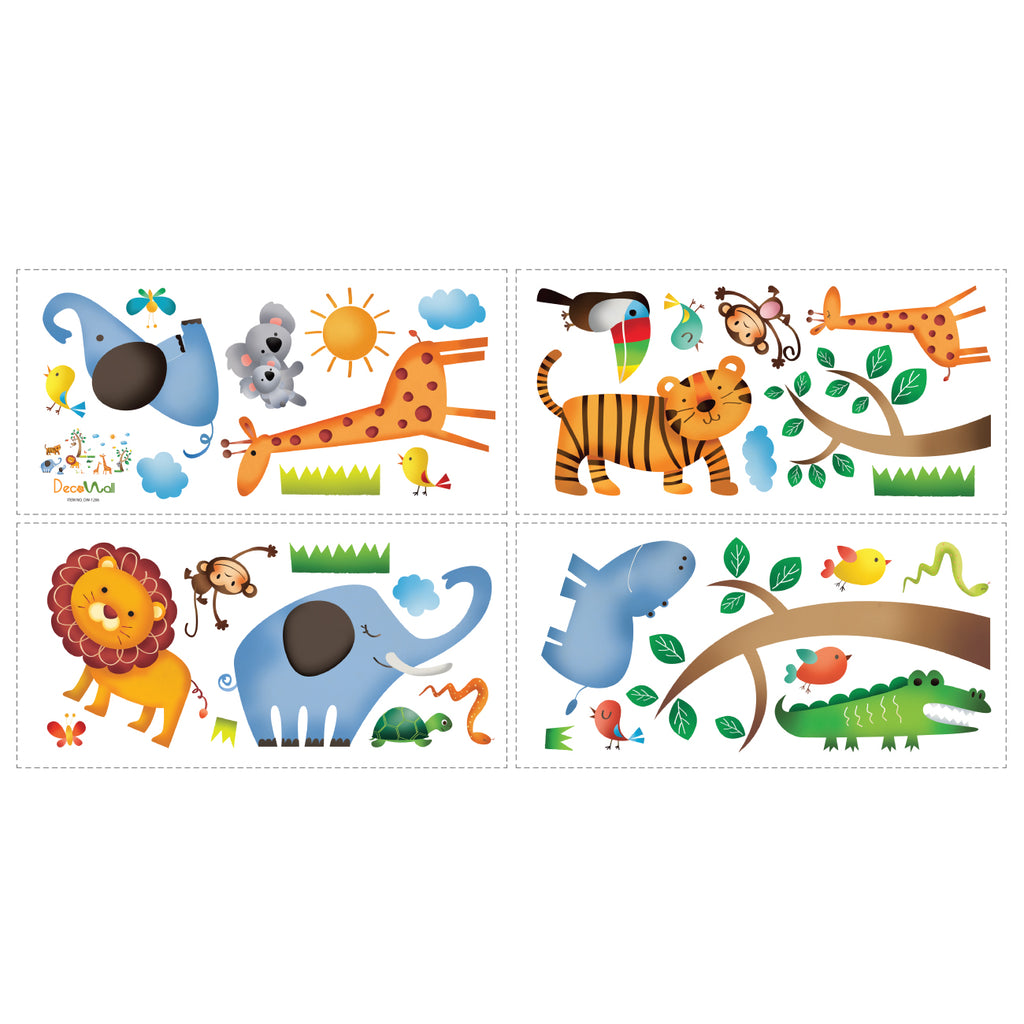 Wild Jungle Animals Wall Stickers