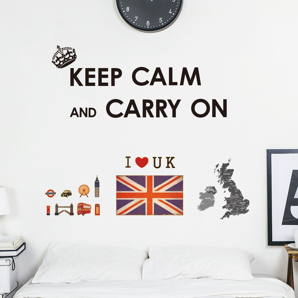 Keep Calm & Carry On with Union Jack Wall Stickers