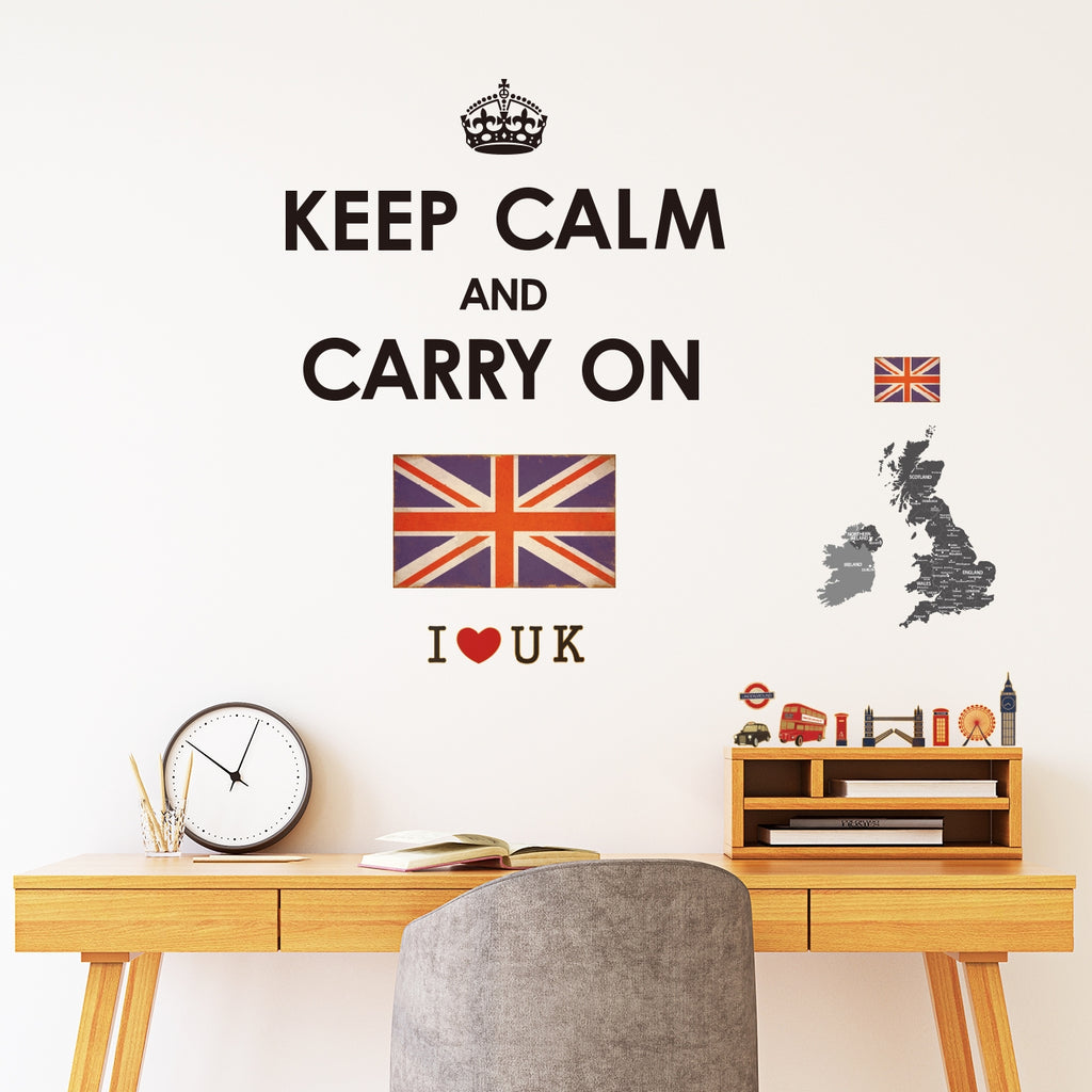 Keep Calm & Carry On with Union Jack Wall Stickers