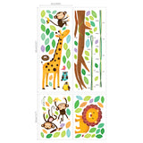 Little Monkeys Tree & Animals Height Chart Wall Stickers