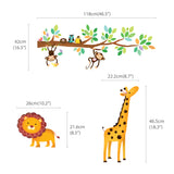 Little Monkeys Tree & Animals Height Chart Wall Stickers