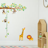 Little Monkeys Tree & Animals Height Chart Wall Stickers