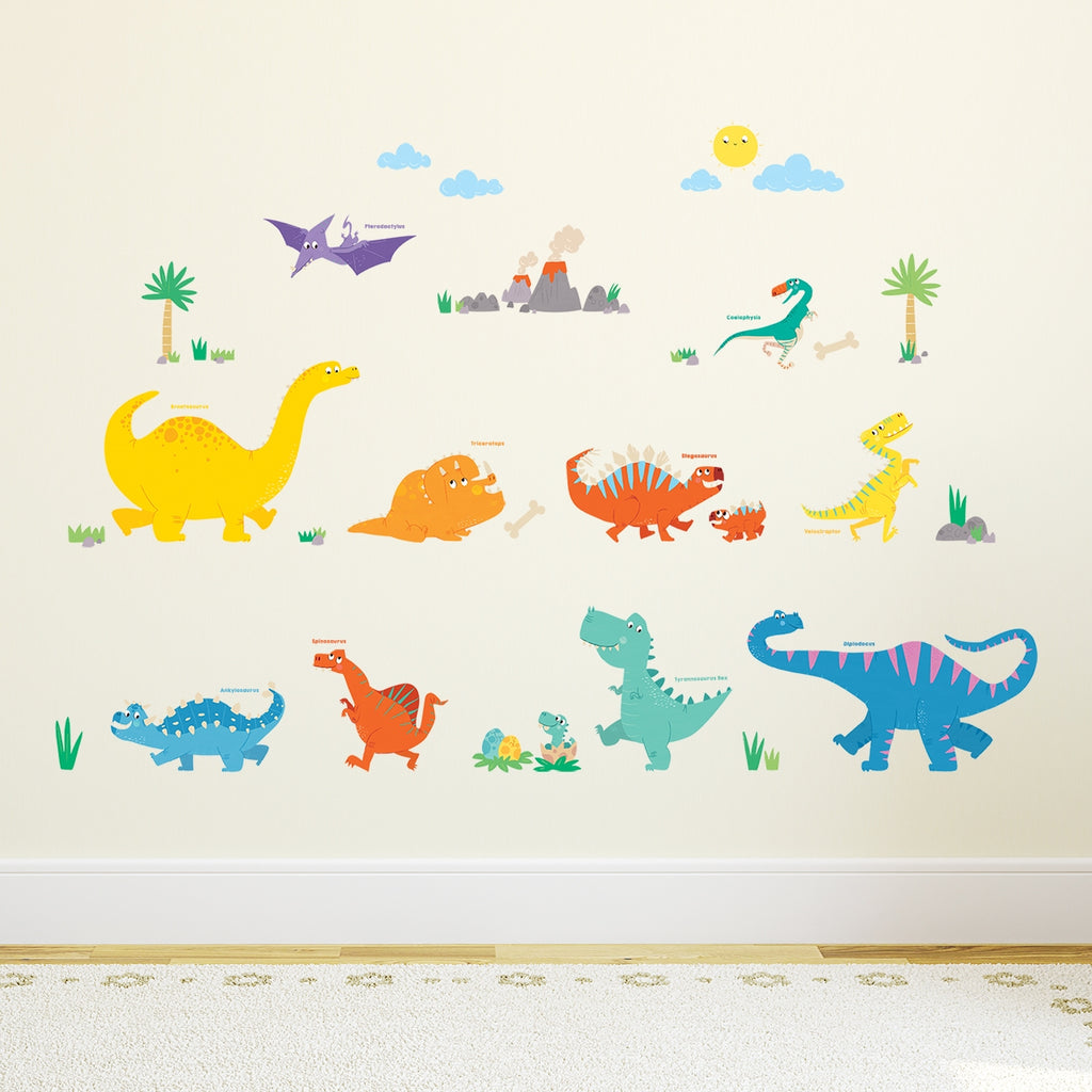 Colourful Dinosaur Wall Stickers A