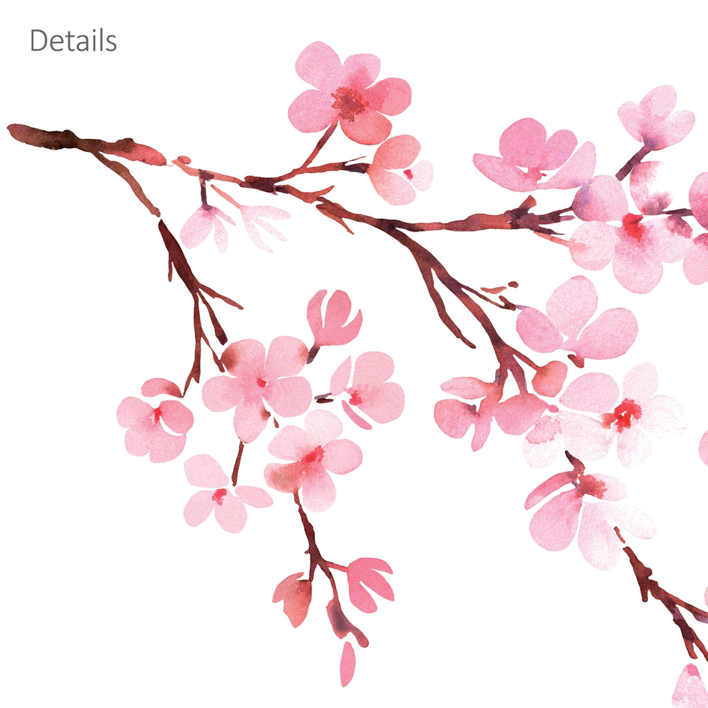 Watercolor Cherry Blossoms Wall Stickers
