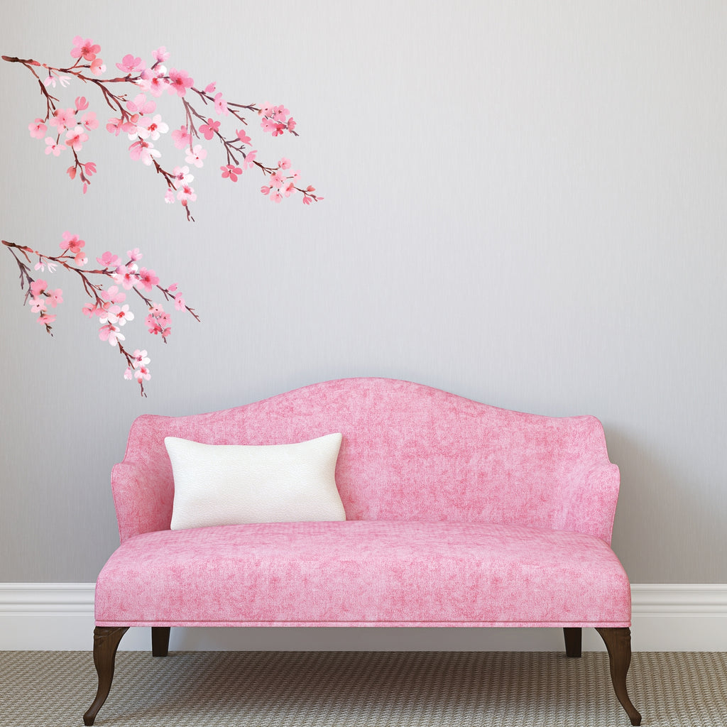 Watercolor Cherry Blossoms Wall Stickers