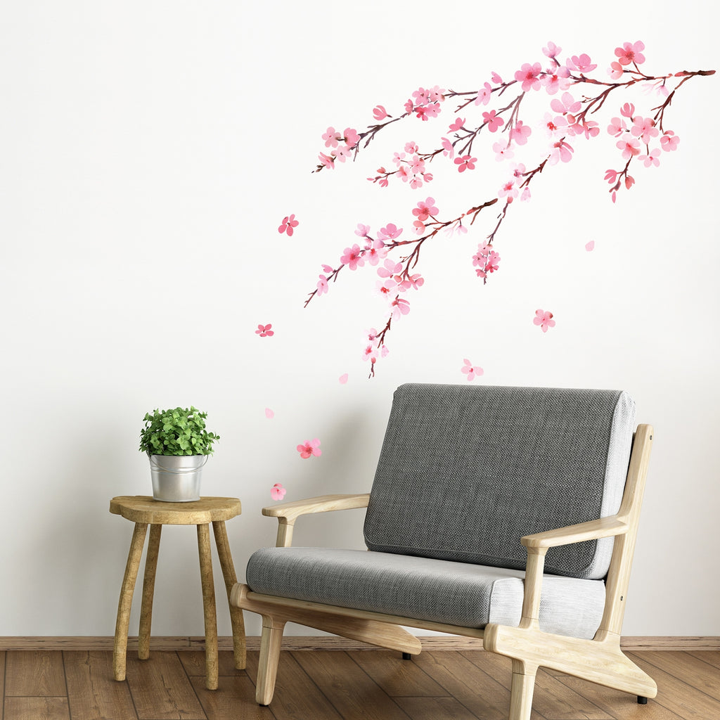 Watercolor Cherry Blossoms Wall Stickers