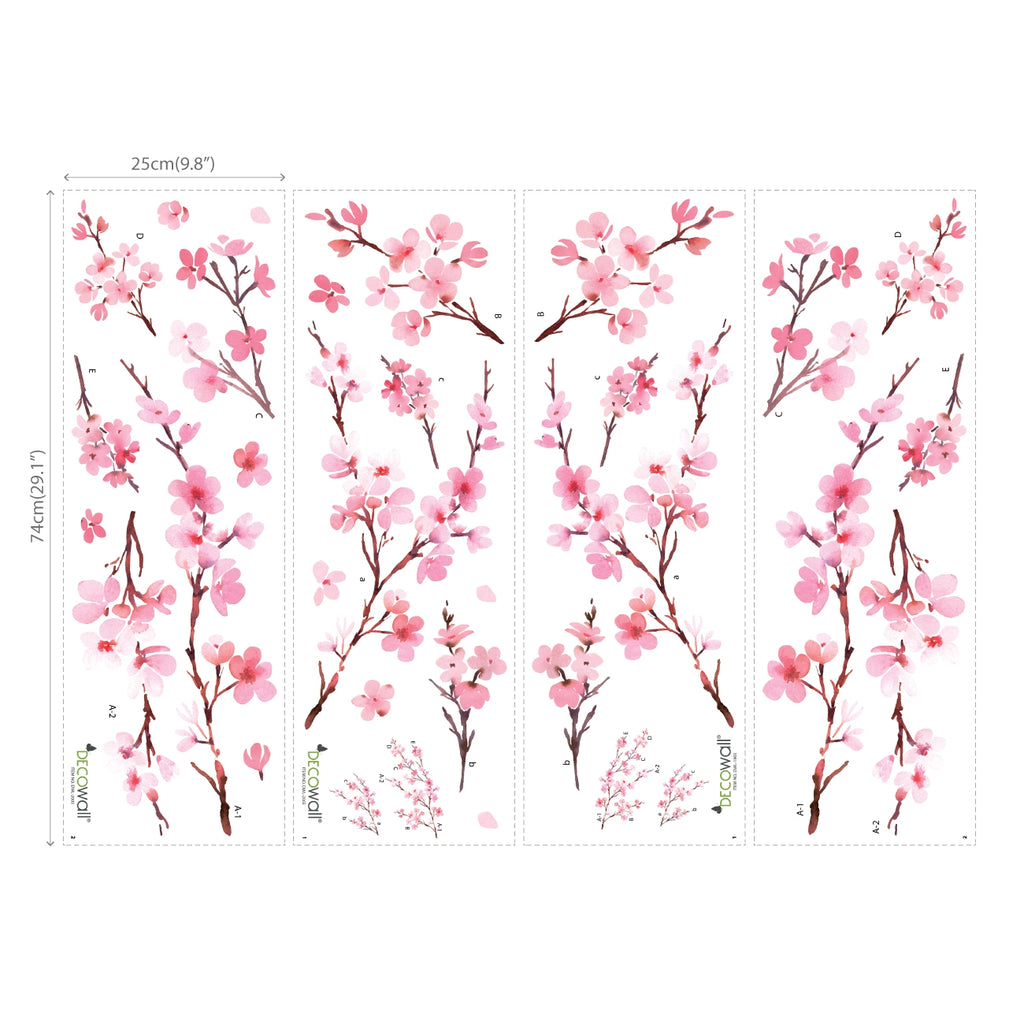 Watercolor Cherry Blossoms Wall Stickers