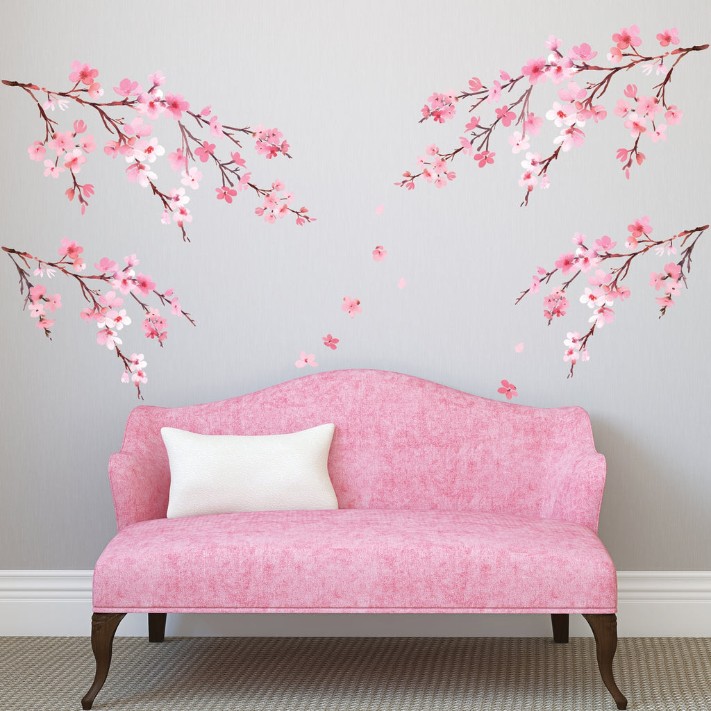 Watercolor Cherry Blossoms Wall Stickers