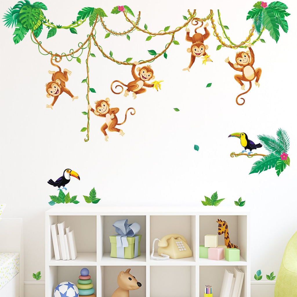 Monkeys In Jungle Wall Stickers - DECOWALL
