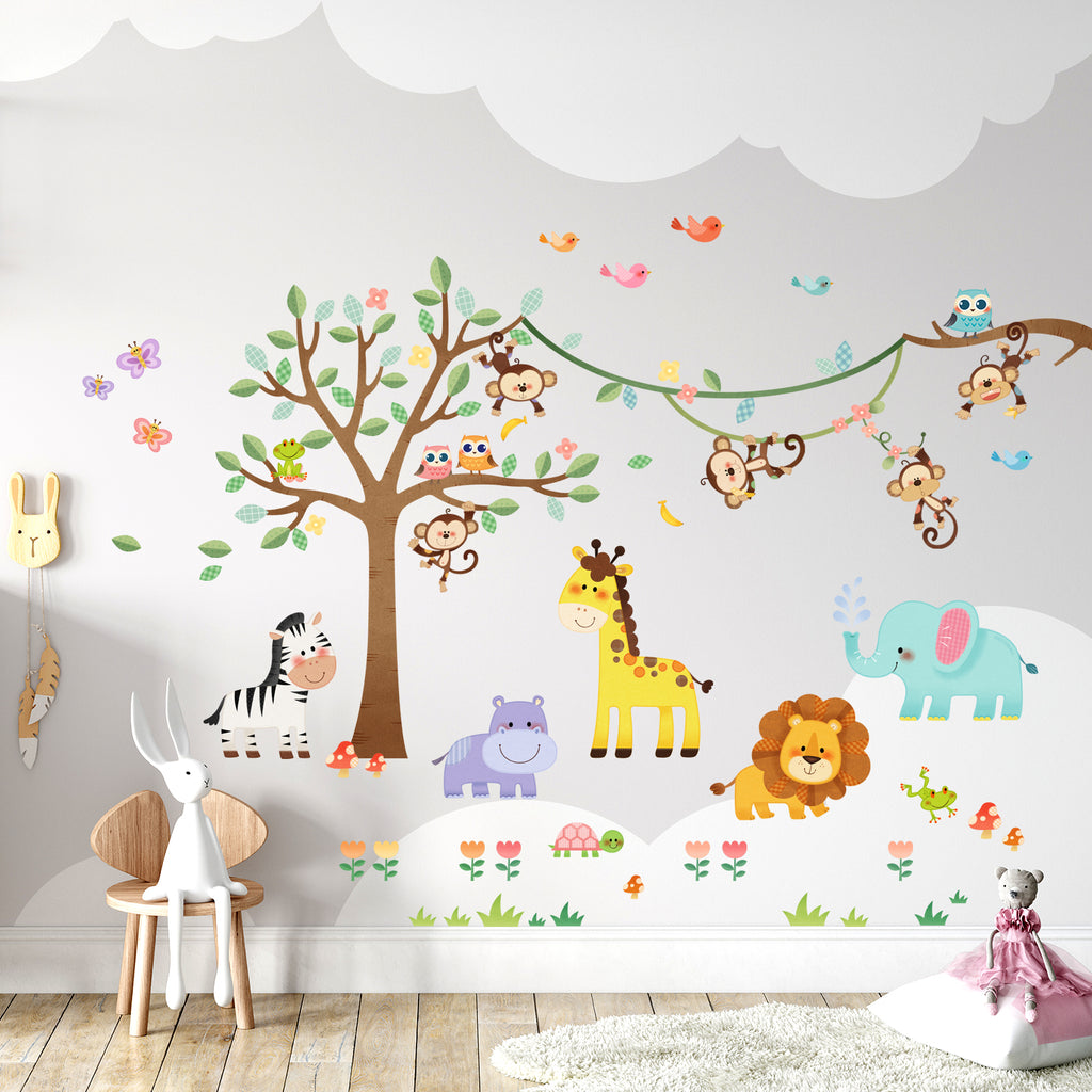 Forest Animals Tree Wall Stickers
