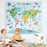 Animal World Map Tapestry
