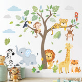 Safari animals and Trees Wall Stickers