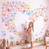 DECOWALL Watercolour Butterflies Wall Stickers Removable Decals (DS9-8101)