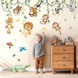 Jungle animals and Vines Wall Stickers