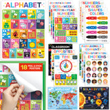 18 Peel & Stick Educational Posters for Classroom & Nursery