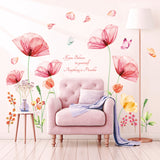 Light Pink X-ray Flowers Wall Stickers (SG2-2206)