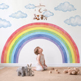 DECOWALL X-Large Watercolour Rainbow Clouds Stars Wall Art Stickers (FH4-2611)