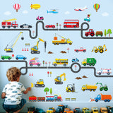 Vehicles and Roads Wall Stickers