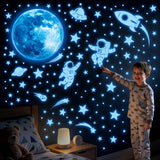DECOWALL Glow in the Dark Moon & Astronaut Wall Stickers (GDS4-7005)