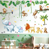 Marching Jungle Animals Wall Stickers