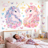 Two Large Size Unicorns Wall Stickers